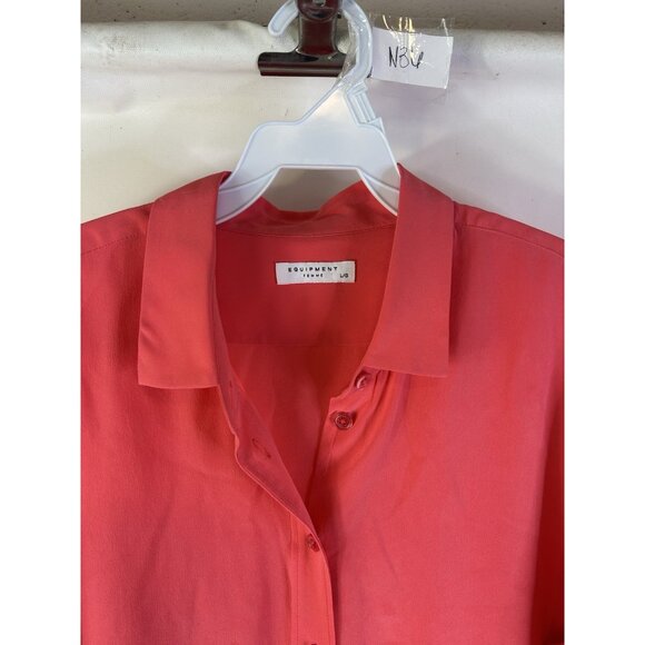 Equipment Silk Flowy Gauzy Button Front Shirt Pink - Picture 5 of 8